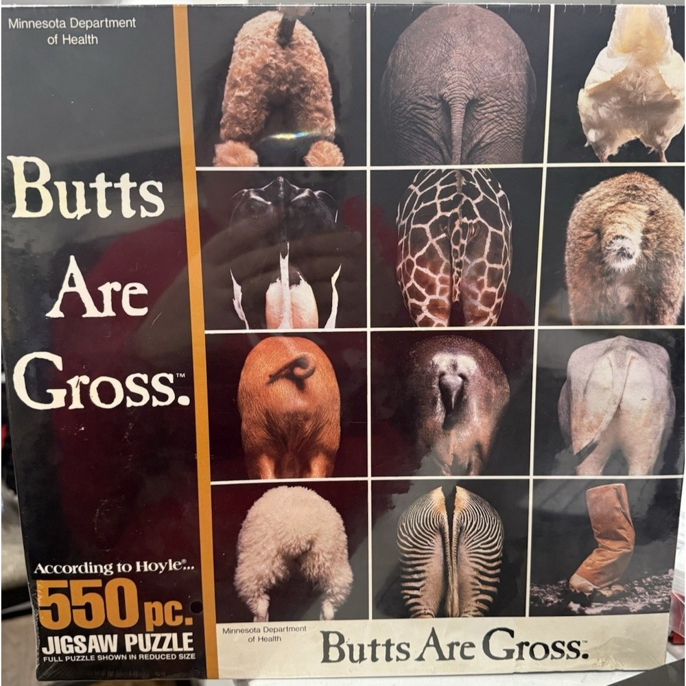 Hoyle Butts Are Gross 550 Pc Jigsaw Puzzle Anti-Smoking‎ New Sealed Vintage '94